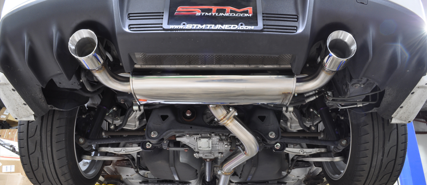 STM Evo X Stainless Cat-Back Dual Exit Exhaust (With Muffler)