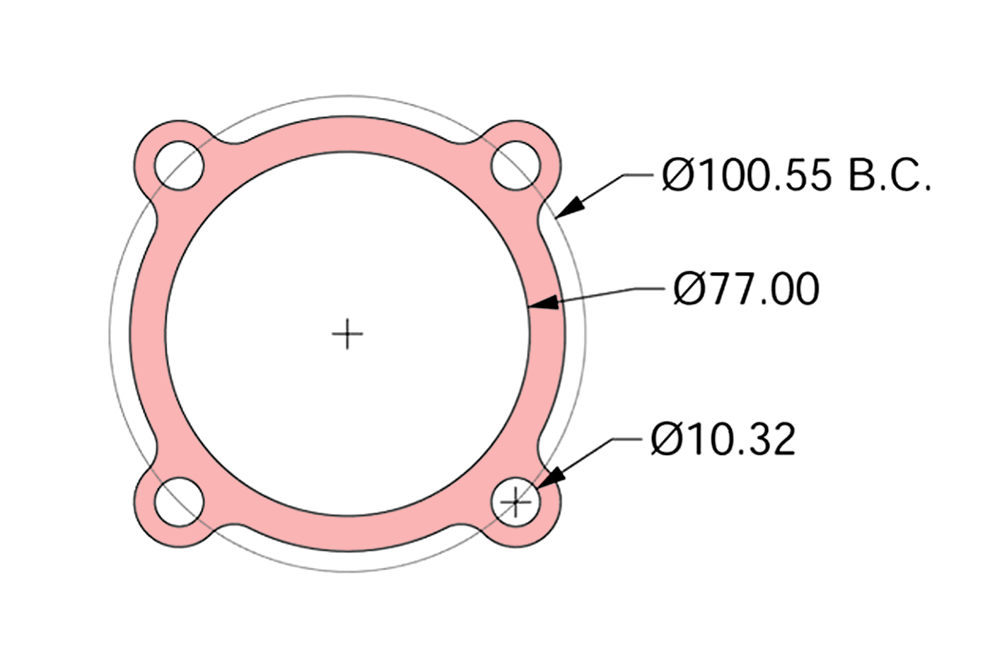 PTE GT35 4-Bolt Outlet Diagram