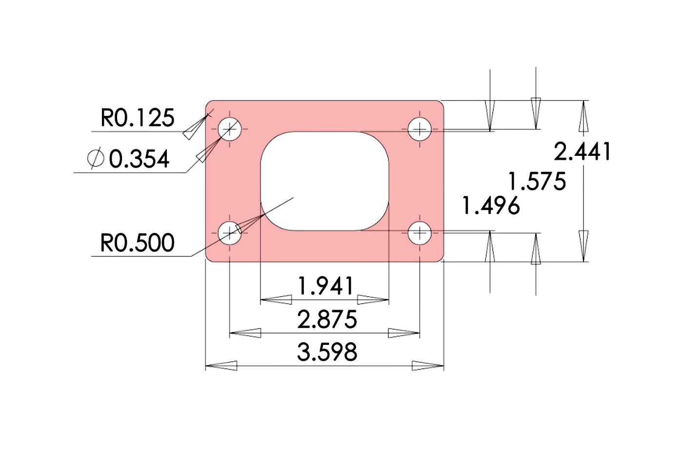 PTE T25 4-Bolt Inlet Diagram