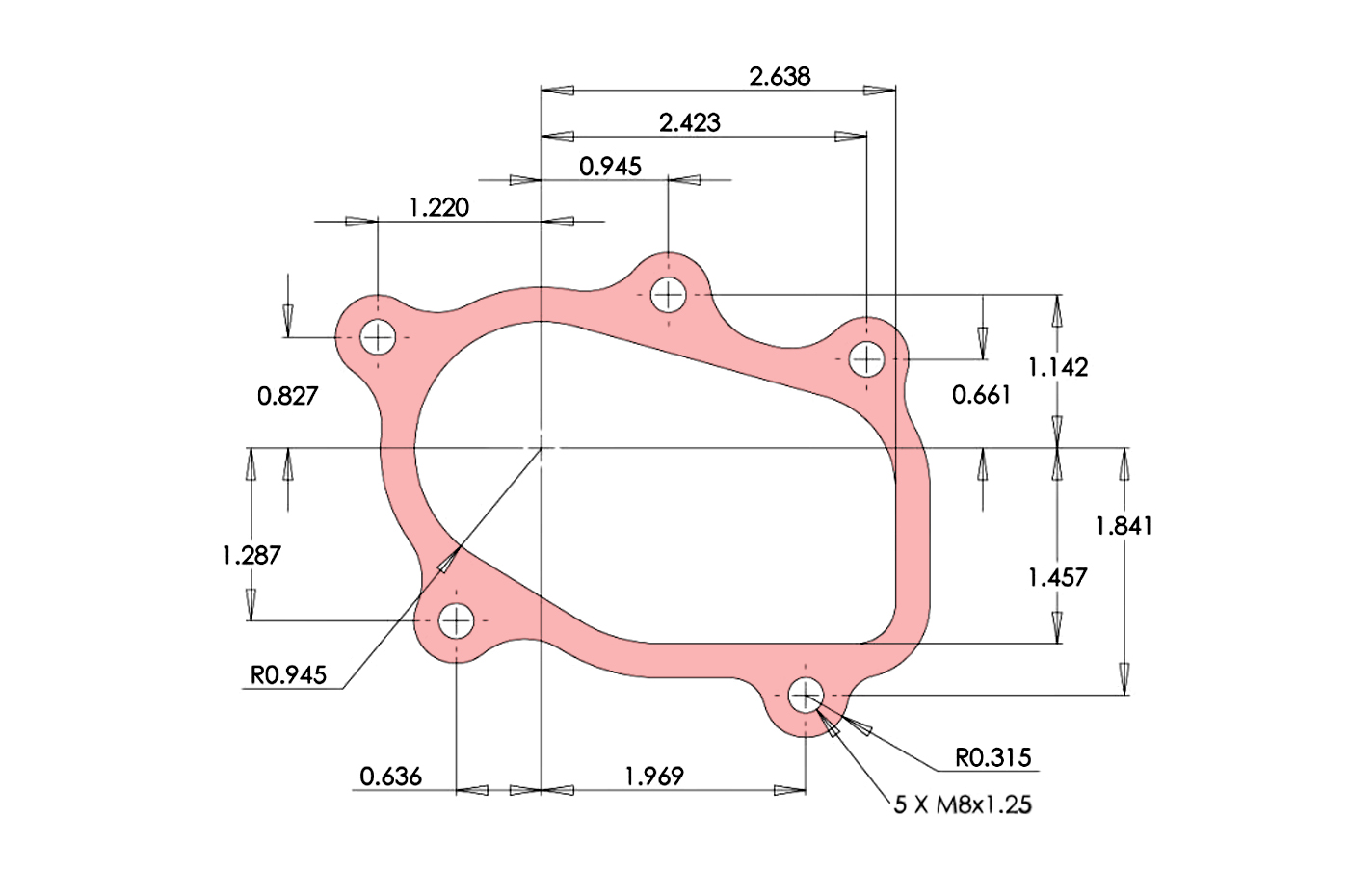 PTE T25 5-Bolt Outlet Diagram