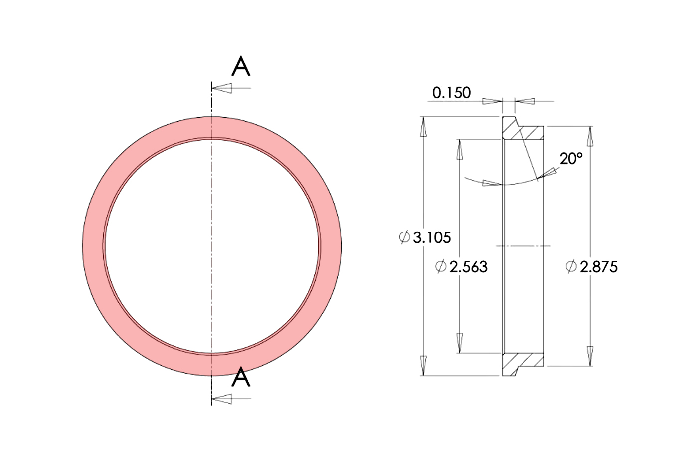 PTE T3 V-Band Outlet Diagram