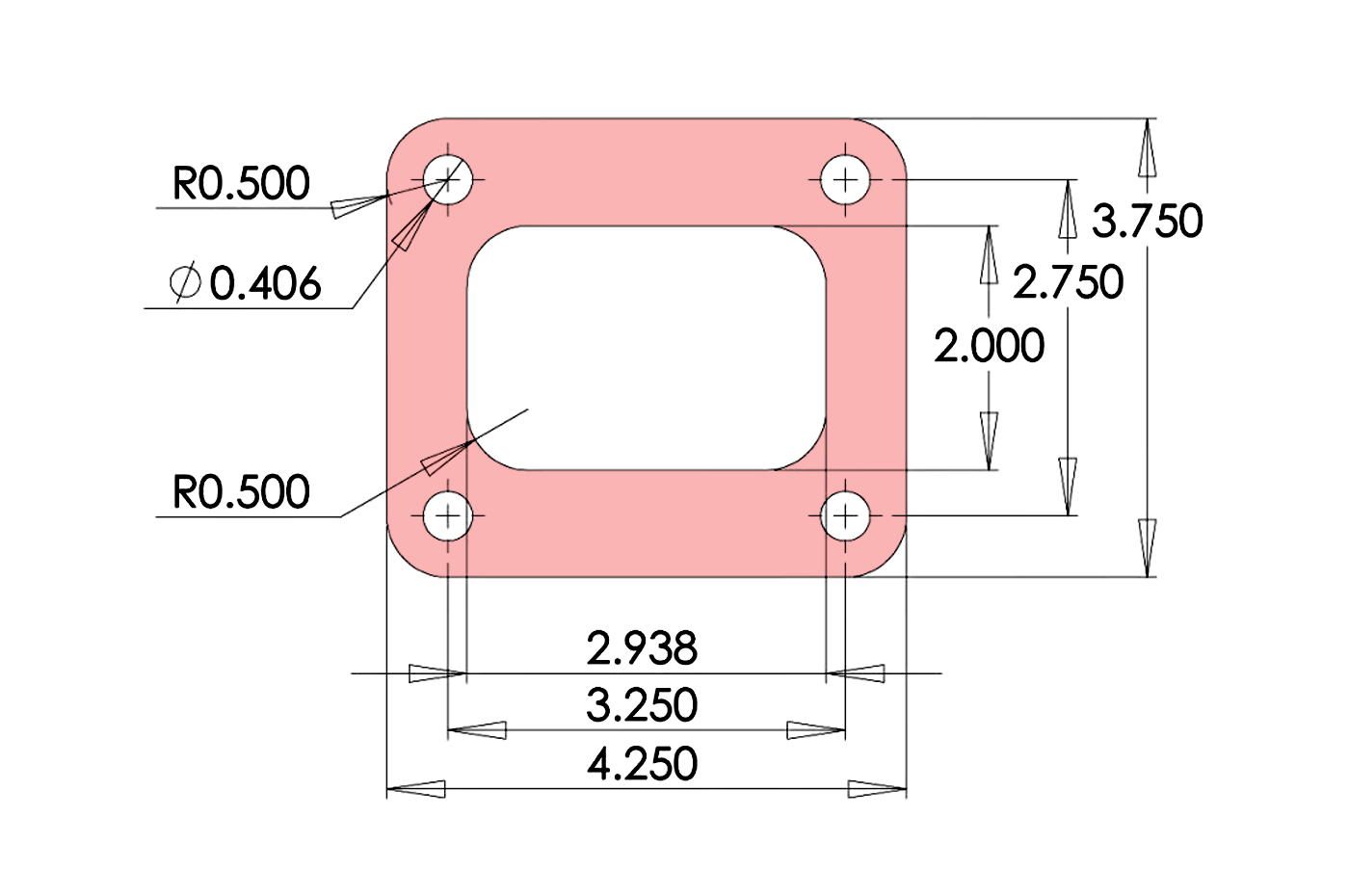PTE T4 4-Bolt Open Inlet Diagram