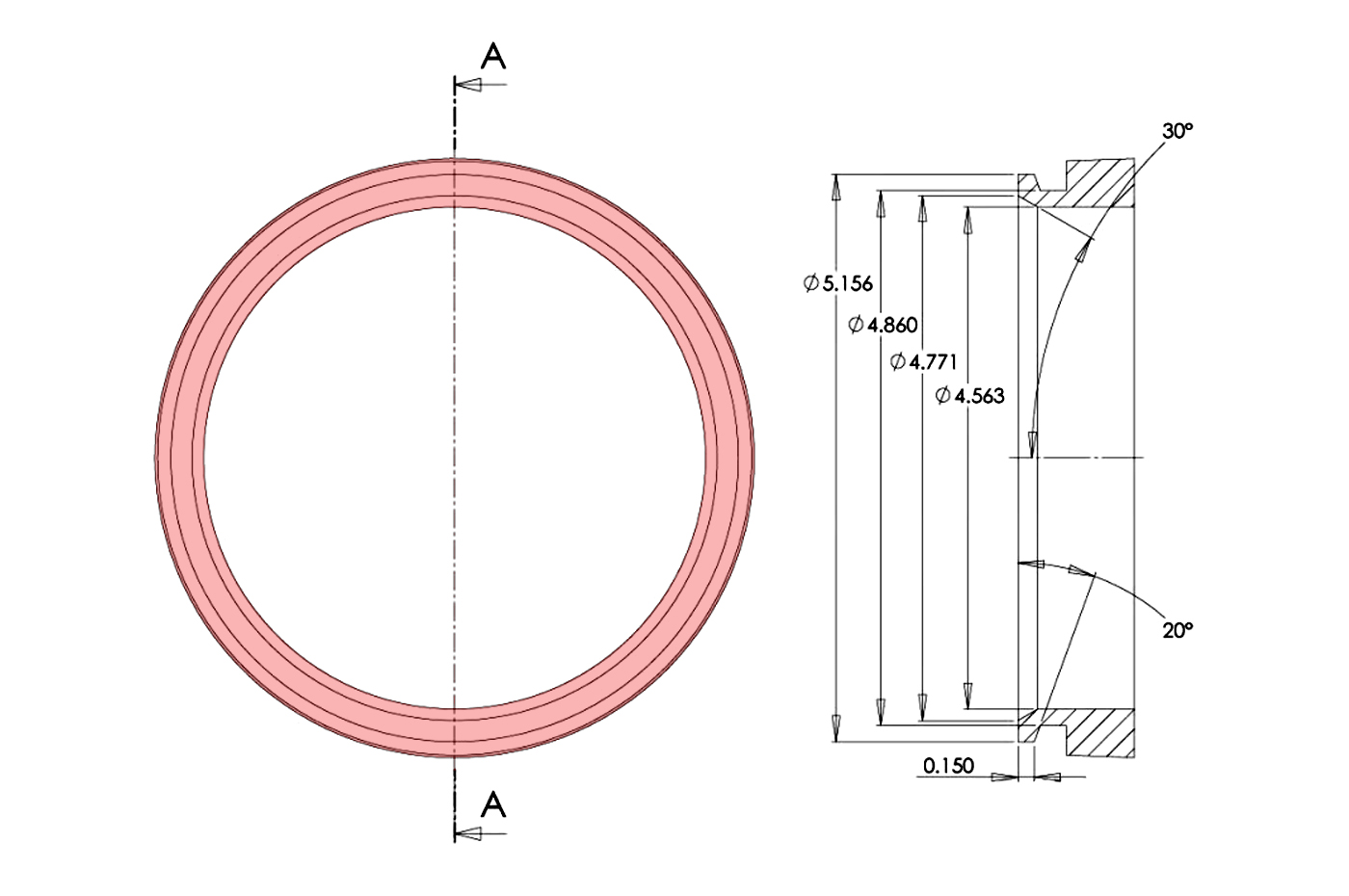 PTE T5/T6 V-Band Outlet Diagram