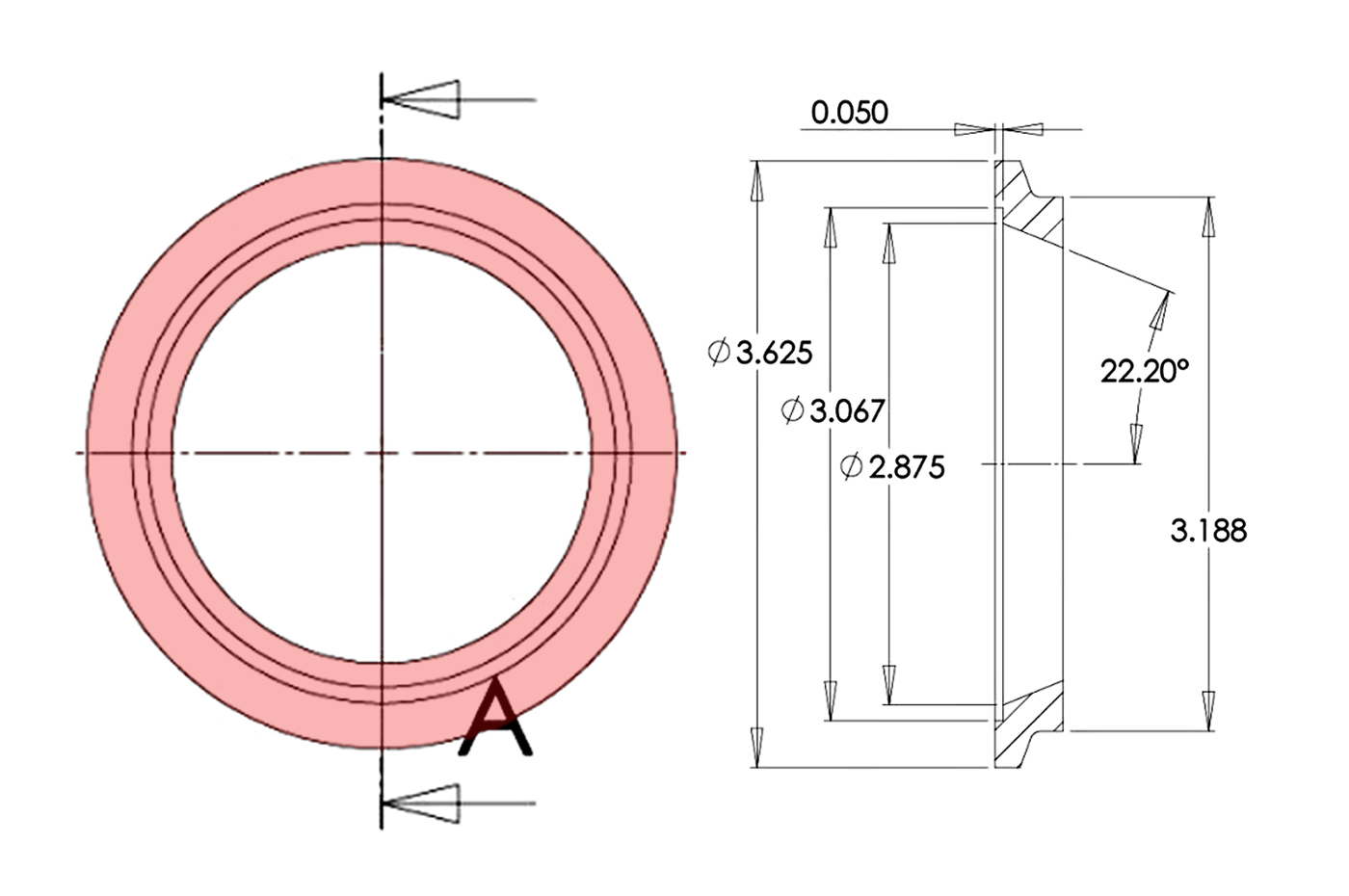 PTE T3 THV V-Band Outlet Diagram