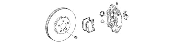 2020 Supra OEM Brake, Rotor and Caliper Diagram