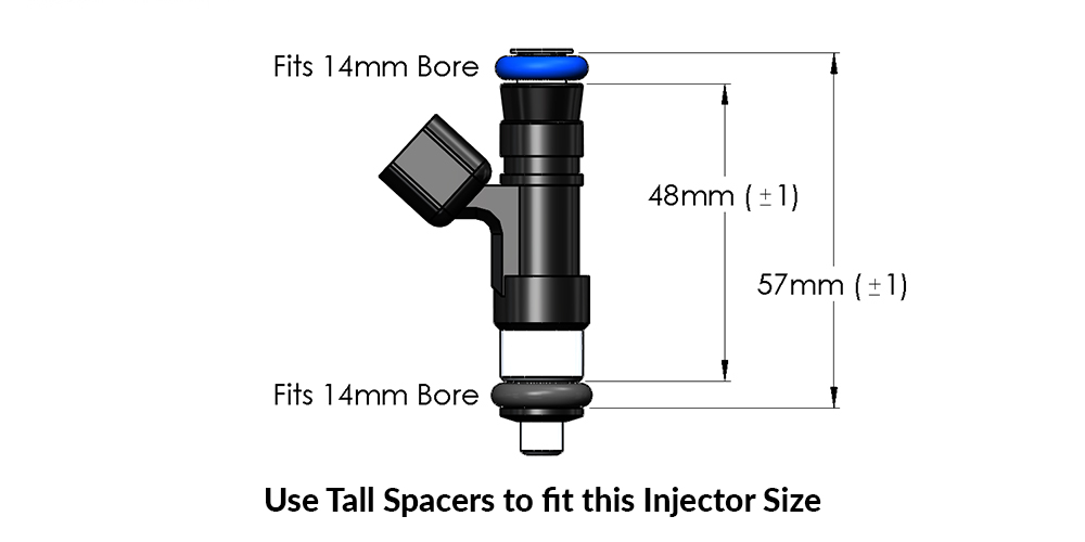 Use tall spacers with these injectors