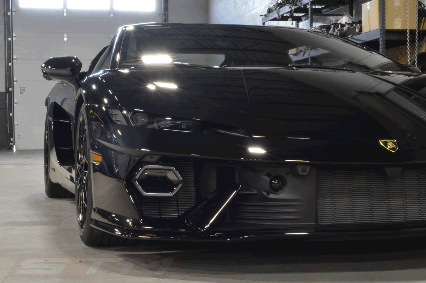 STM Lamborghini Temerario wheel spacers installed before and after